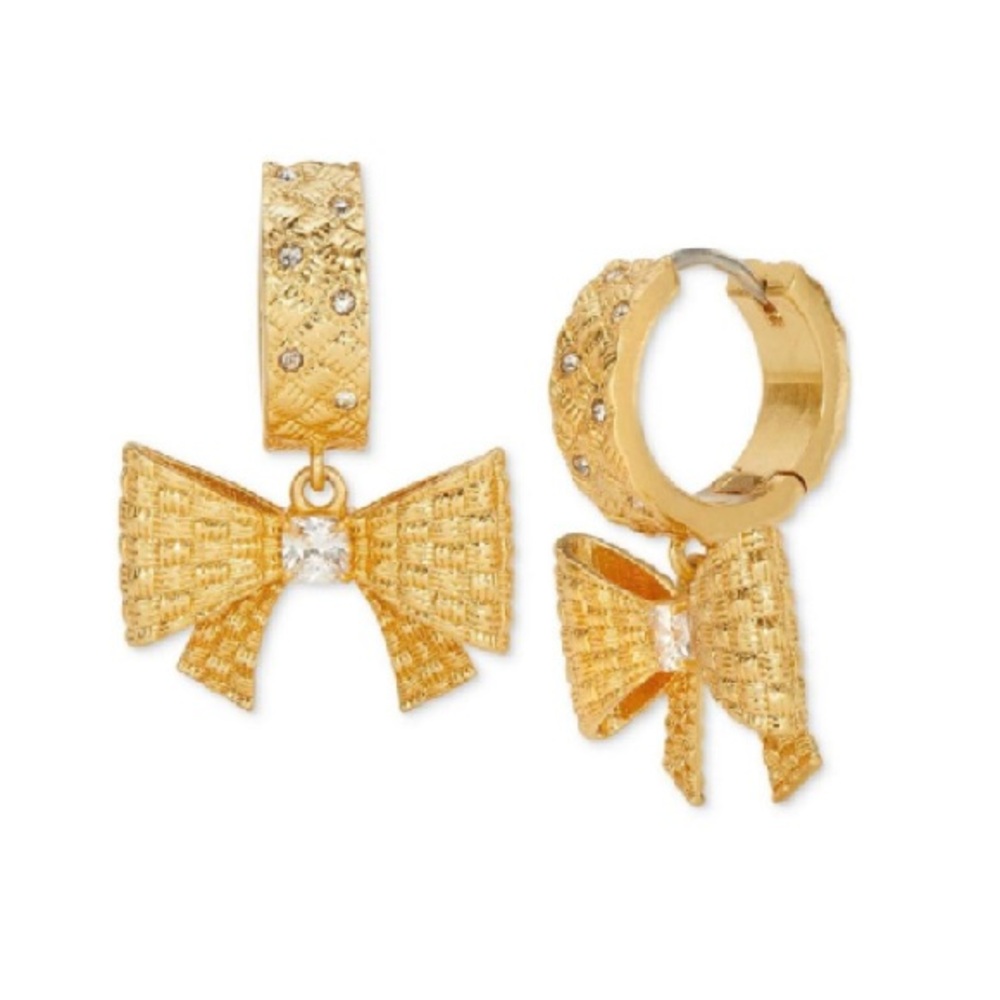 $98 Kate Spade Wrapped in a Bow Huggie Drop Earrings